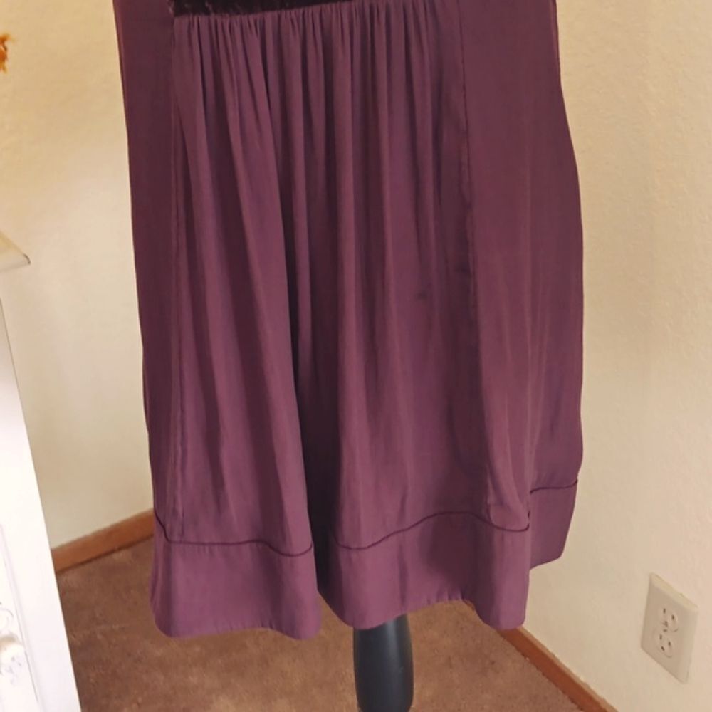 Maeve Burgundy Ingrid Tunic Style Velvet Dress. Bohemian. Artsy. Velvet. - Picture 5 of 12